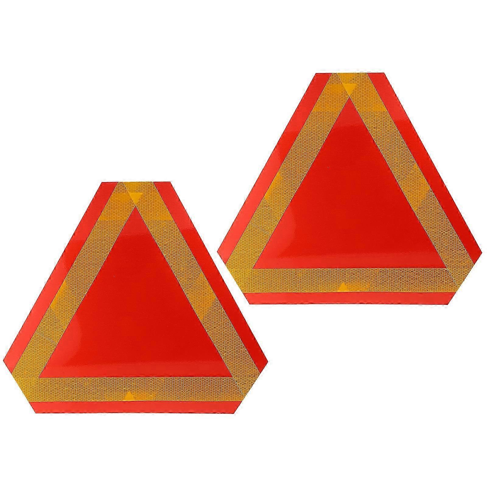 rear reflective triangular signal units for slow vehicles