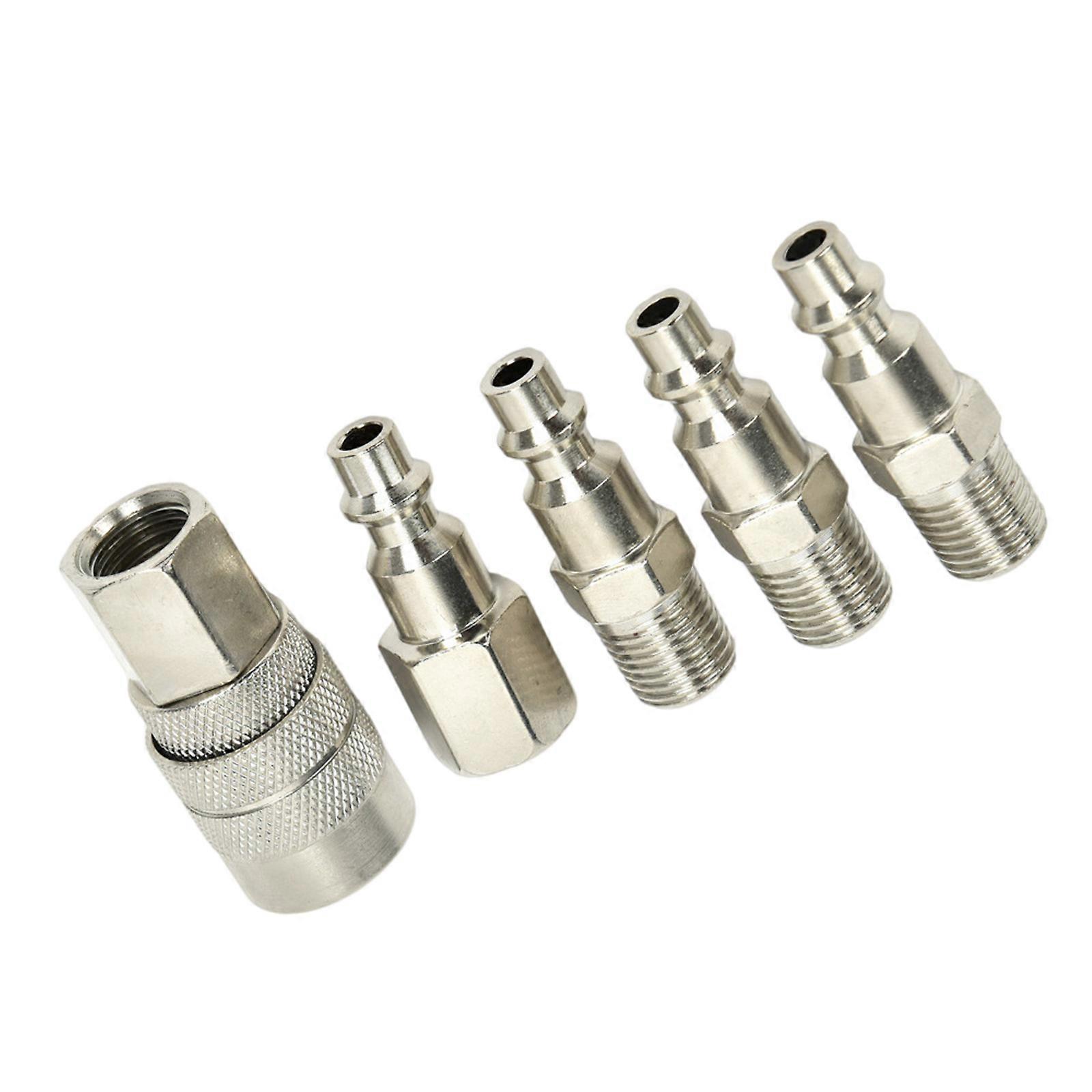 Highly pressure Air Compressor Coupler Set Air Hose Fittings Durability Steel Construction Effortlessly Tool Switching Design Multicolor