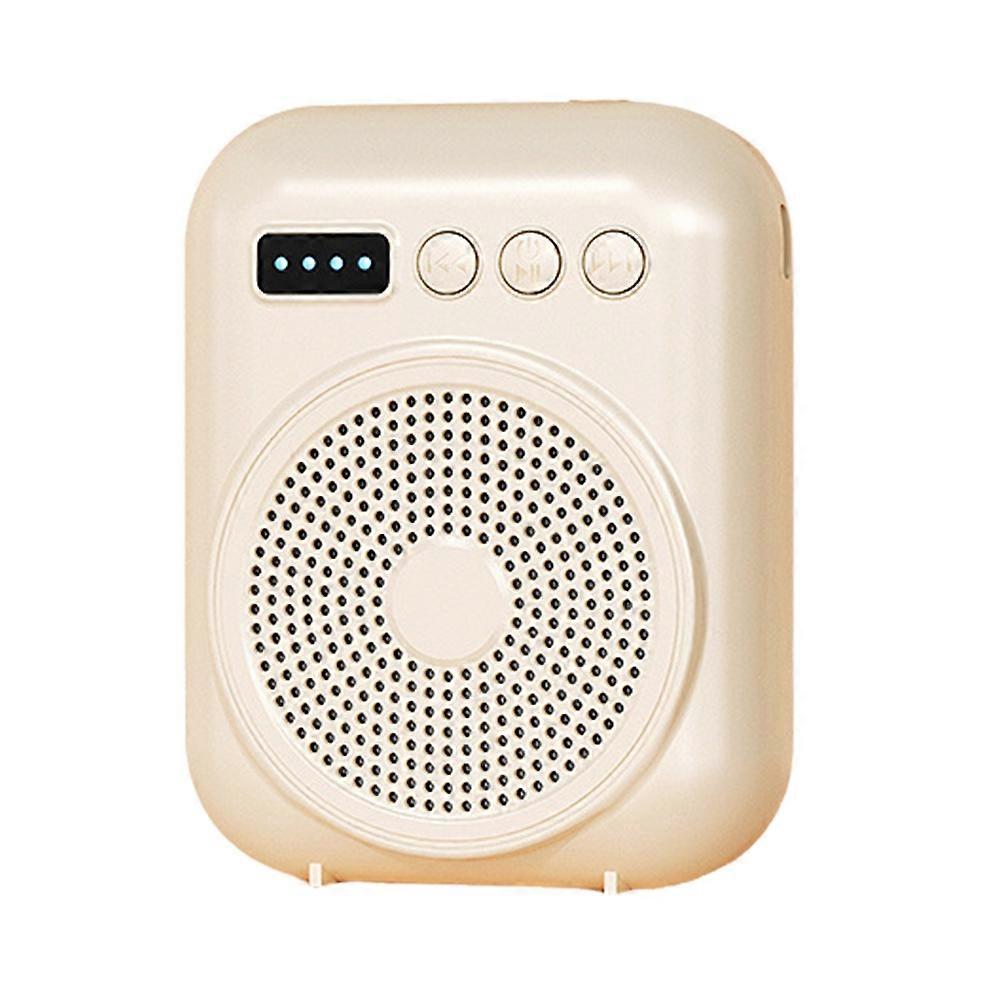 Portable Voice Amplifier Megaphone Mini Audio Speaker with Microphone Rechargeable Loudspeaker for Teachers Speech Beige