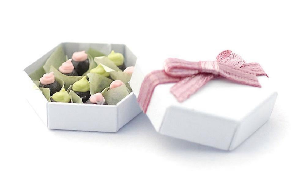 Dolls House εξαγωνικό κουτί των σοκολάτες μικροσκοπικό 1:12 Αξεσουάρ τροφίμων κατάστημα δώρων