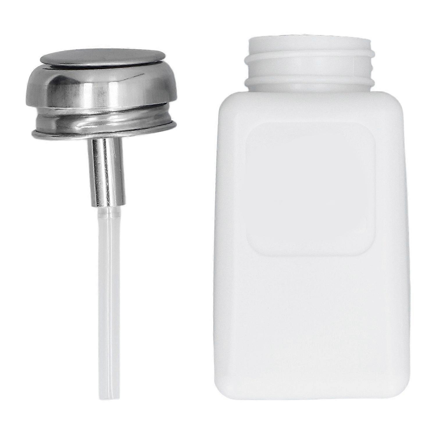 200ML Press Type Solvent Dispenser ESD Safe Anti Static Square Bottle with Stainless Steel Lid White