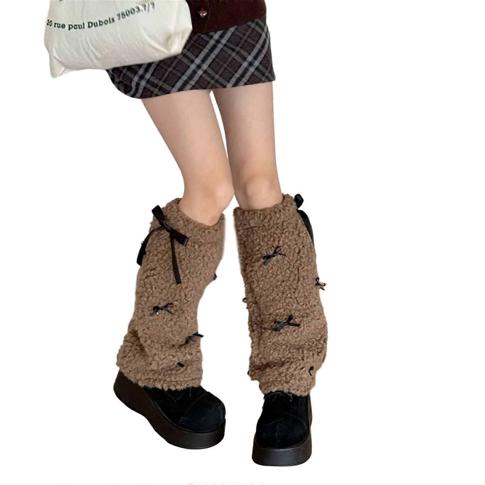 מחממי רגליים פרוות מלאכותיות לנשים חורף פרוות חמות חפתי אתחול כיסוי, נעים, חג המולד, ליל כל הקדושים, מסיבה, תחפושת קוספליי חום