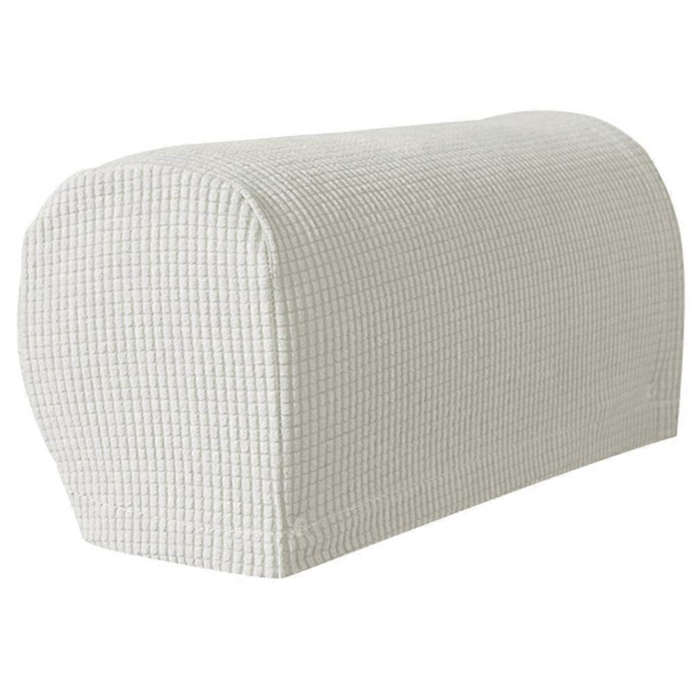2PCS Soft Stretch Plush Armrest Covers, Stretch Armrest Covers for Chairs/Sofas, Couch Arm Covers,White