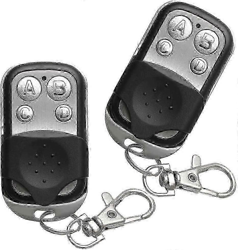 2 Pack 433MHz Universal Garage Door Remote Key Fob Replacement with Black Design for Easy Operation