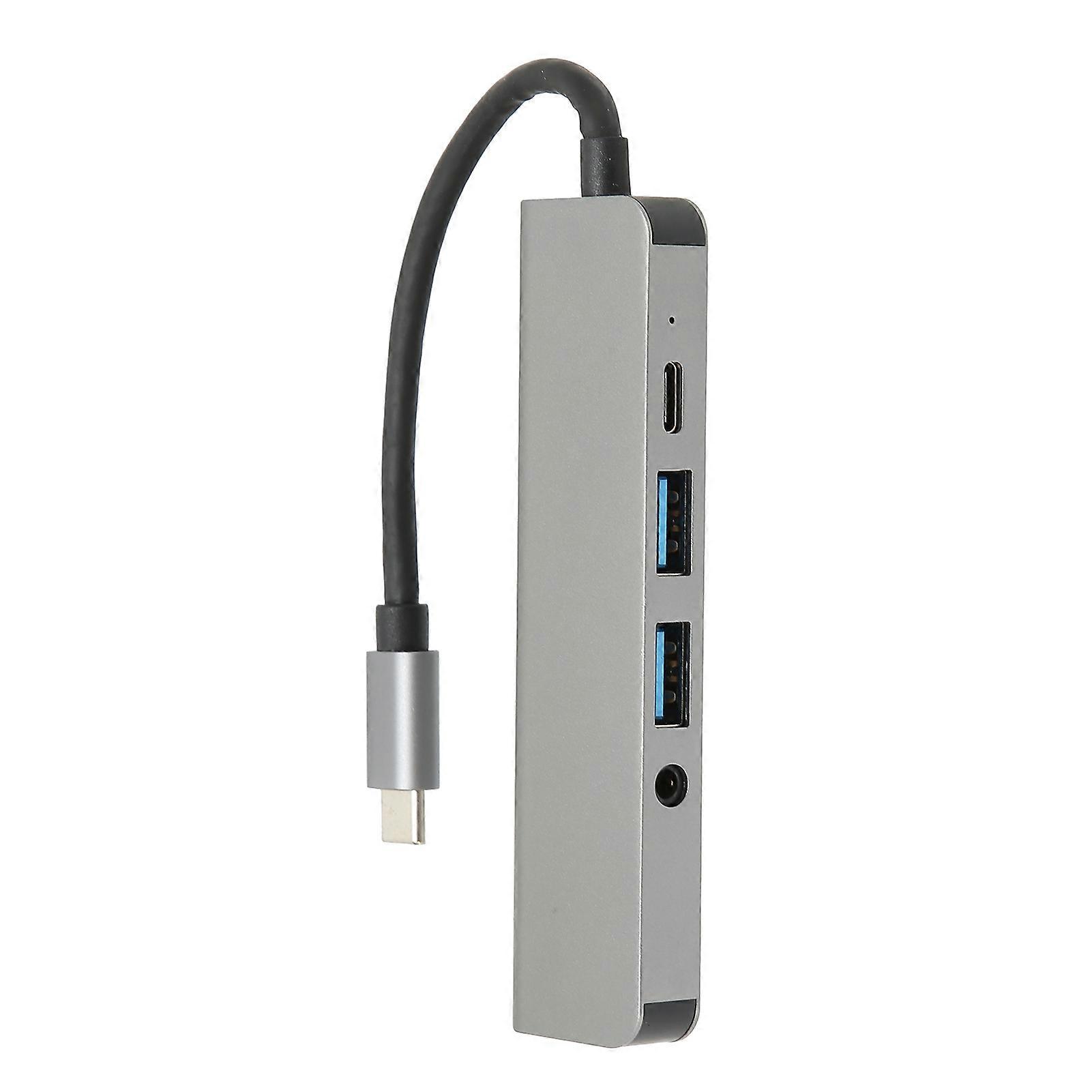 USB C Hub 5 in 1 5Gbps Transmission Type C to Audio PD Port Expander for Mouse Keyboard