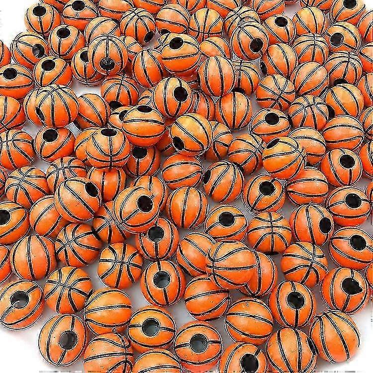 Basketball Lover's Craft Beads - 100pcs Acrylic String Beads for DIY Projects