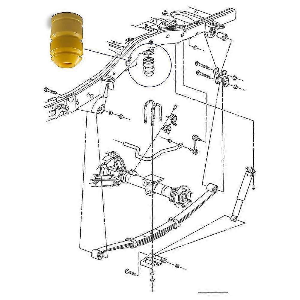 Yellow Rubber Bump Stops for Rear Axle 2pc Set