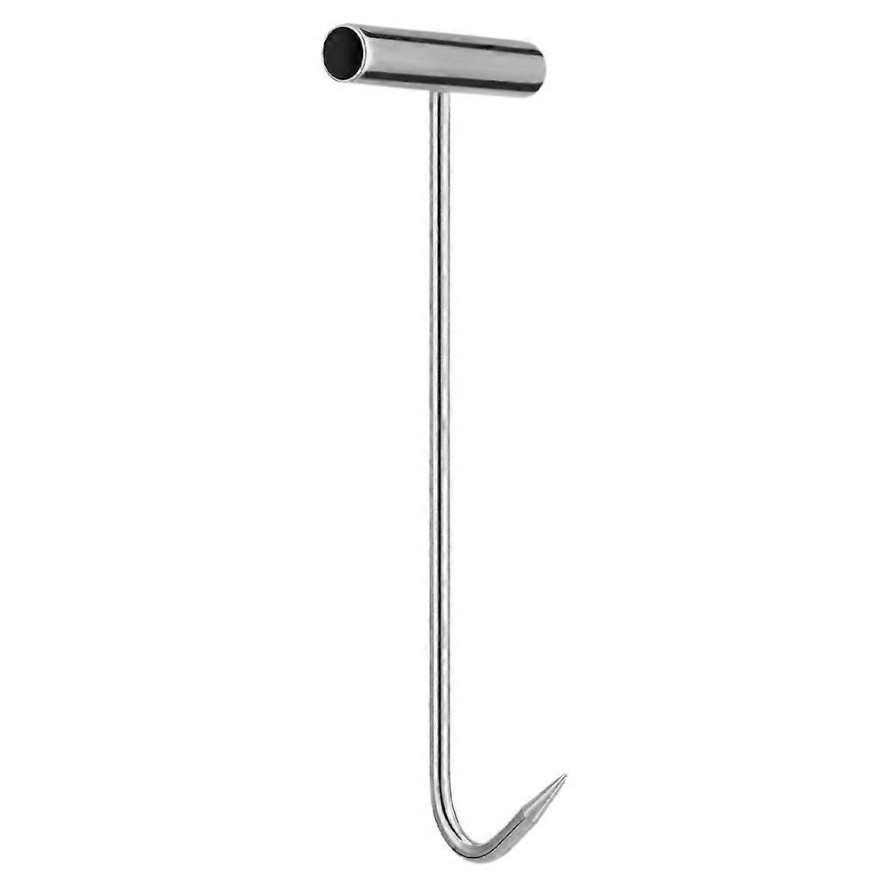 Drain Cover Lifting Hooks T-Shaped Metal Handheld Hook For Various Lifting Tasks Silver 1Set