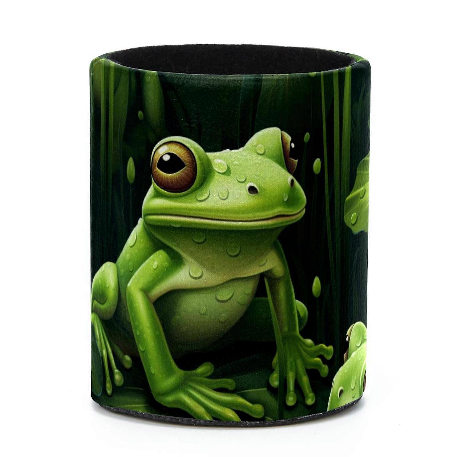 Simplifiez-vous la vie avec ce porte-stylo fonctionnel et organiseur de bureau pour maquillage et matériel d'art, Grenouille colorée