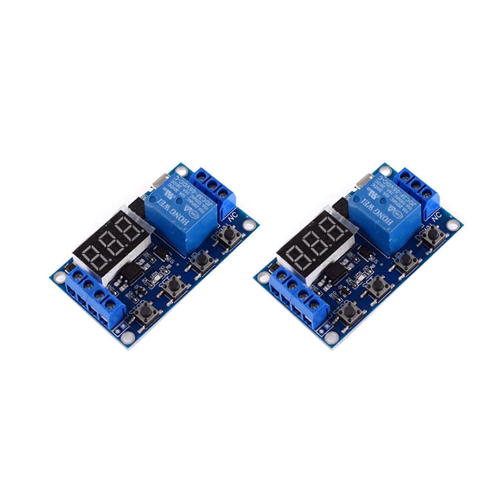 2X DC 6-30V Support Micro-USB 5V LED Display Automation Cycle Delay Timer Control Off Switch Delay Time Relay