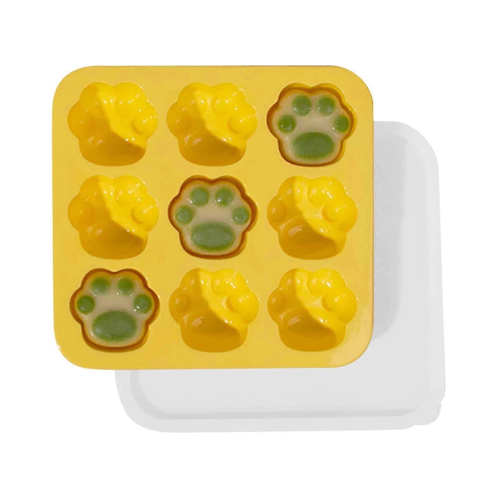 Liamobondopolis Dog Paw Shaped 9 Grids Originality Ice Funny Spherical Type Mold Ice Block Making Tool Home Kids Self-Made DIY Ice Tray Popsicle