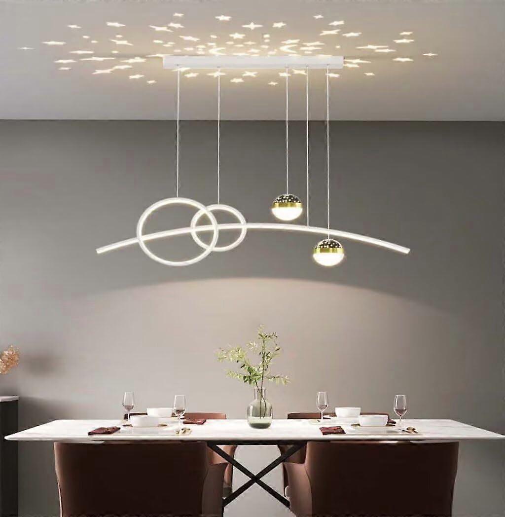 LED Pendant Light with Remote, Adjustable Brightness Black Modern Dining Room Ceiling Lamp 51W