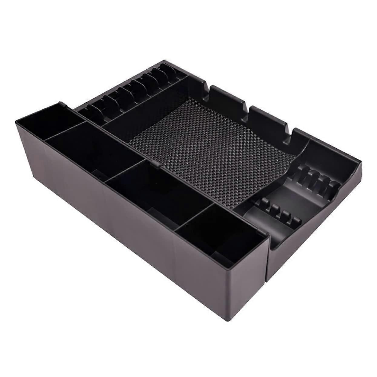 Hair Clipper Organizer with MultiCompartment Layout for Salon Tools and Guards, Black ABS Box