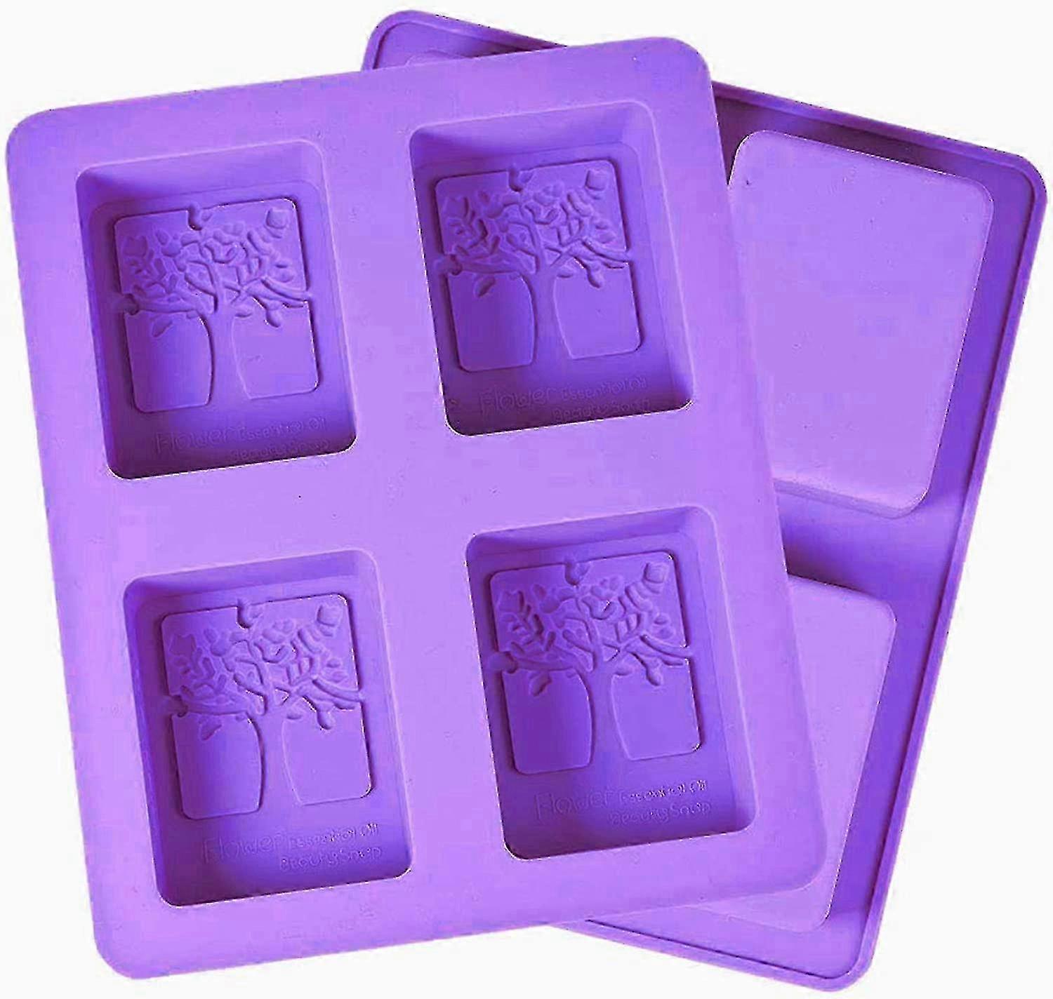 Silicone Mould Baking Mould, Rectangular 4 Cavity Tree Shape for Ice