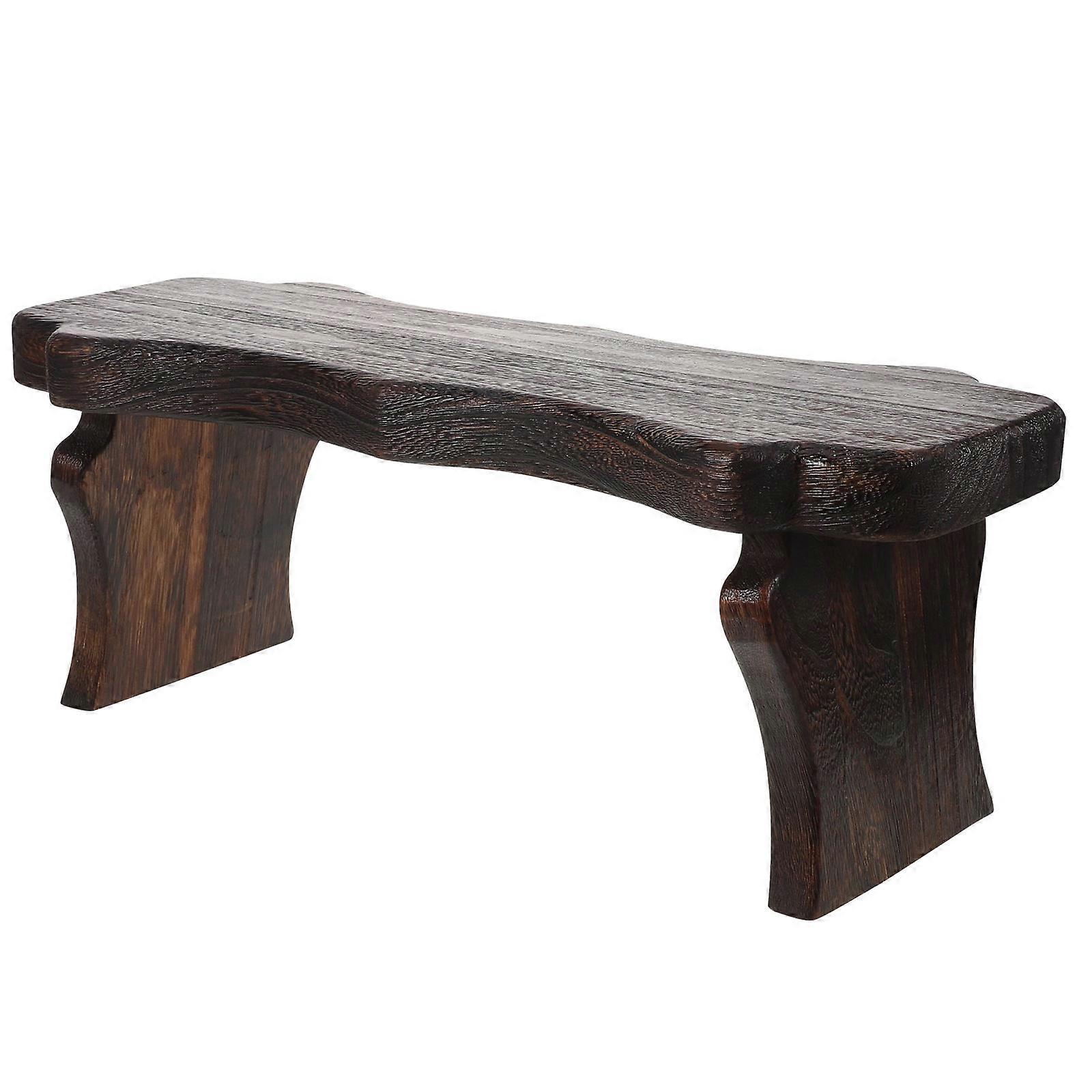 Small Footstool Low for Home Solid Wood Coffee Footrest Stool