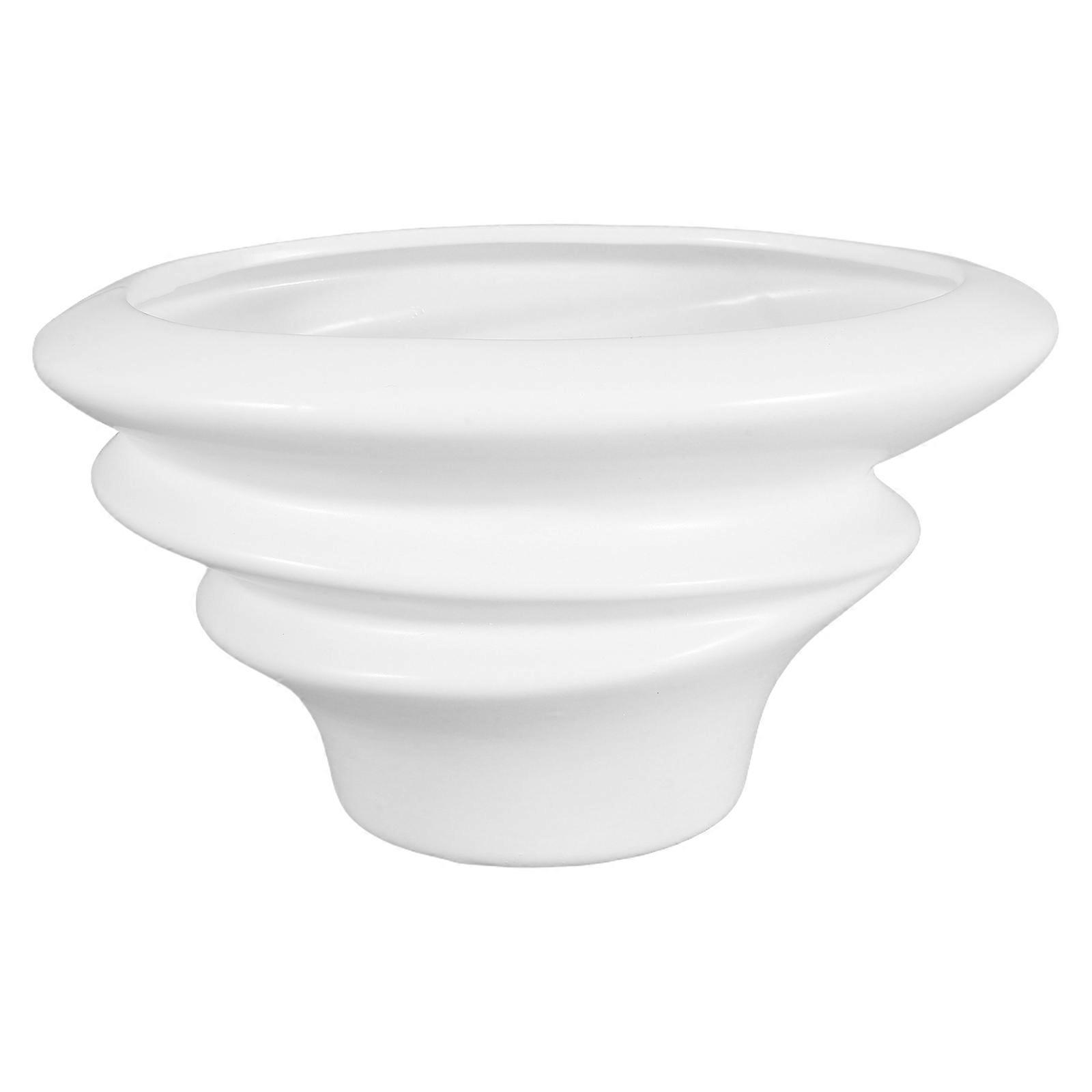 Ceramic Planter Pot for Garden with Tray Decorative White Pot