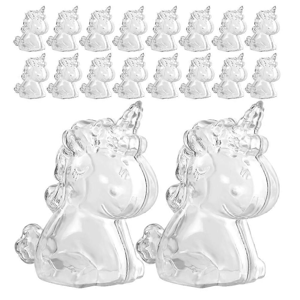 24Pcs Transparent Unicorn Storage Box for Storage Clear Containers