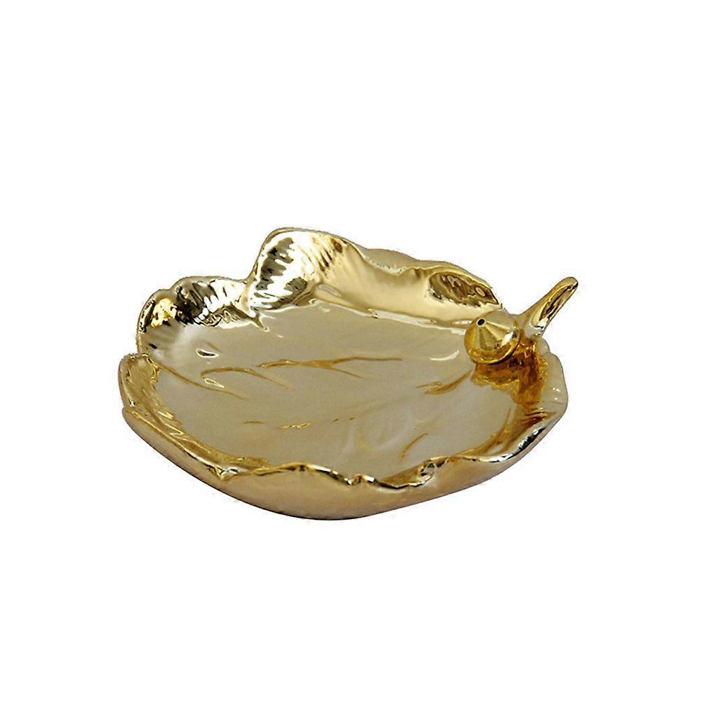 Ceramic Incense Burner Maple Leaf Design Golden for Home 2Pcs Holder