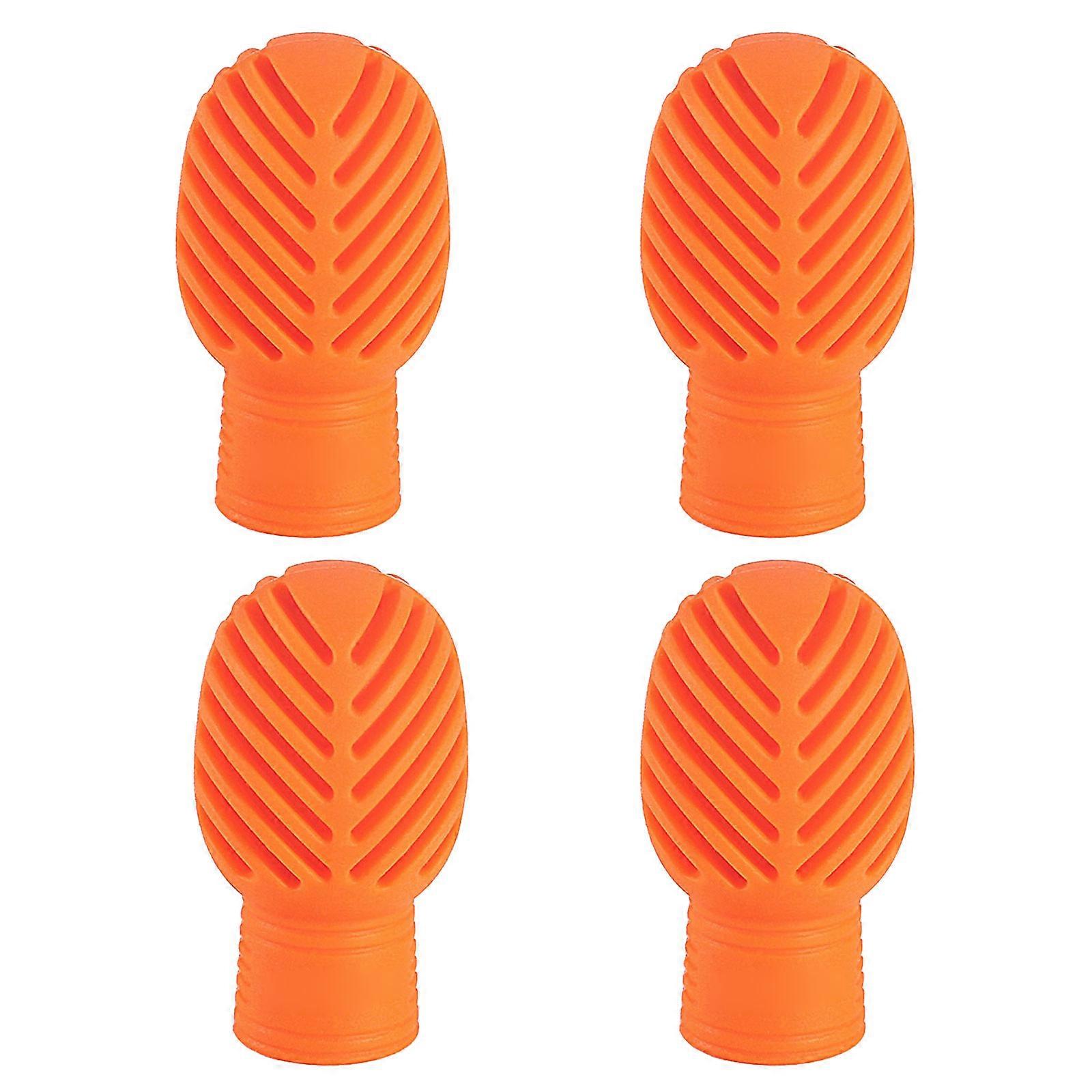 4Pcs Silicone Drumstick Tip Drumstick Dampeners Practice Percussion Tip Musical Instrument Accessories Easy to Use  Orange