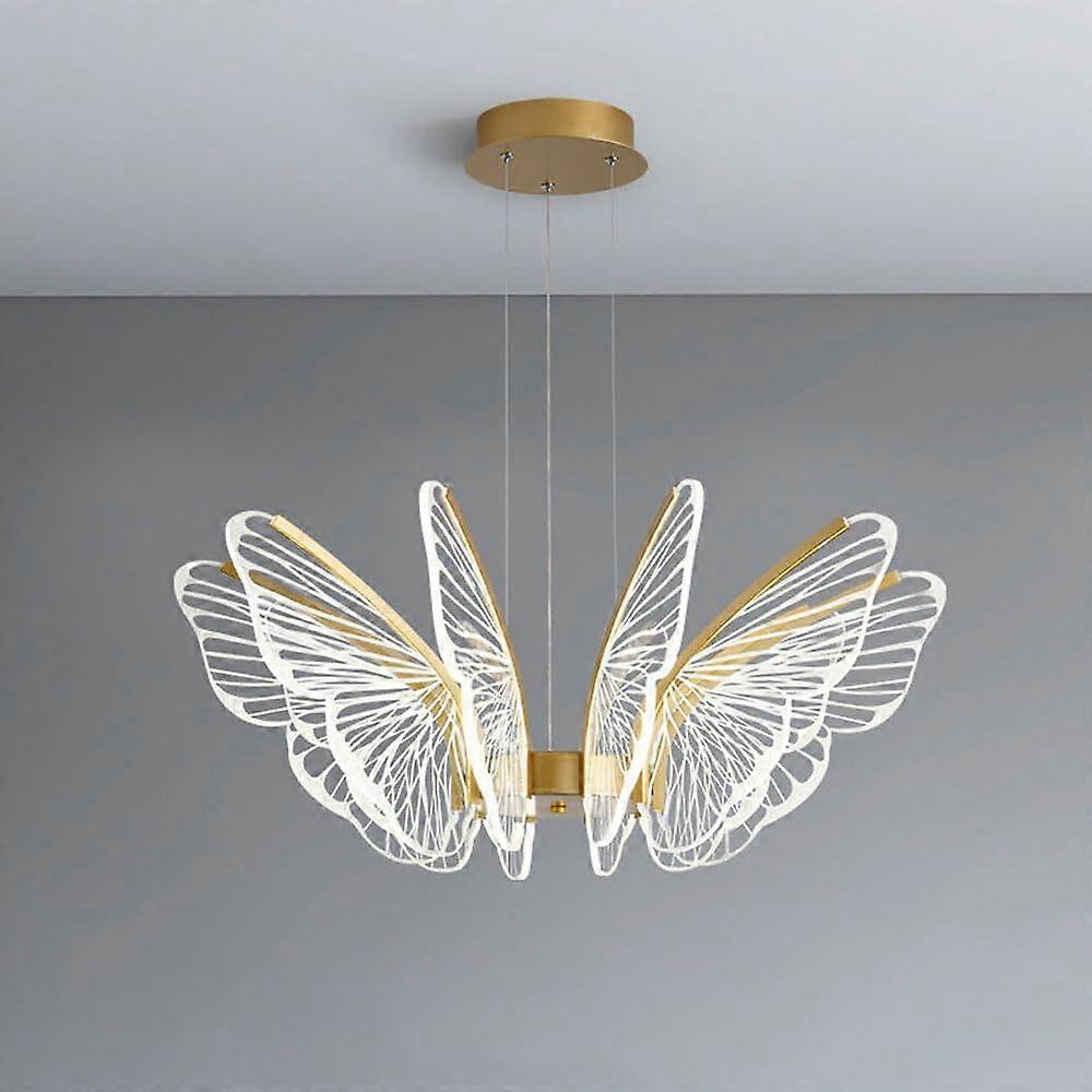 Modern Ceiling Light with Elegant Butterfly LED Chandelier, Adjustable Wire Flush Mount for Foyer