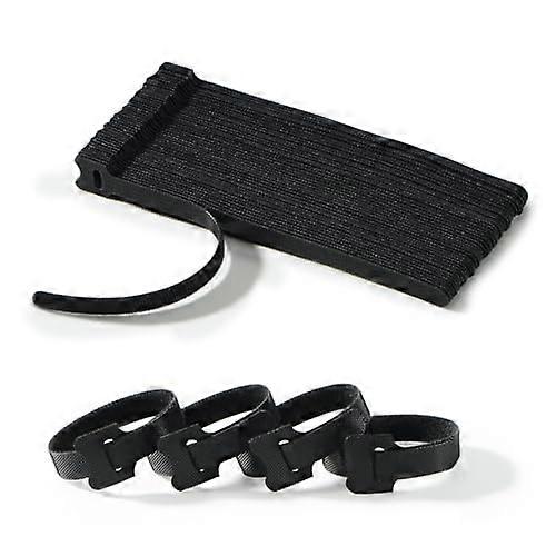 100pcs Nylon Reusable Cable Ties for Cord Management   Adjustable Nylon Hook and Loop Straps - Strong Black Wire Organizer