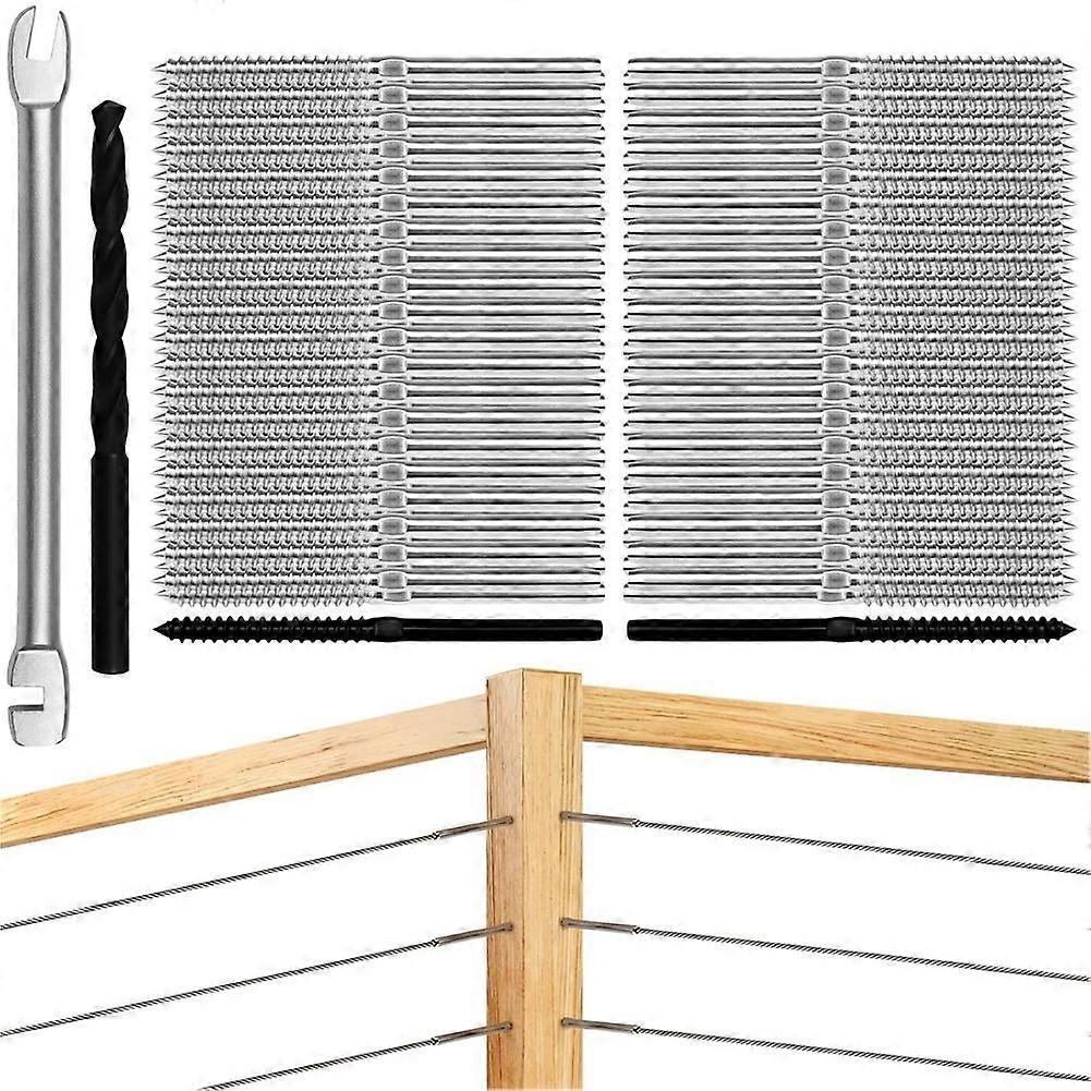 Swage Lag Screws for Cable Railing-1/8" Cable Railing Hardware Kit, Left and Right Handed Thread for Post Railing System