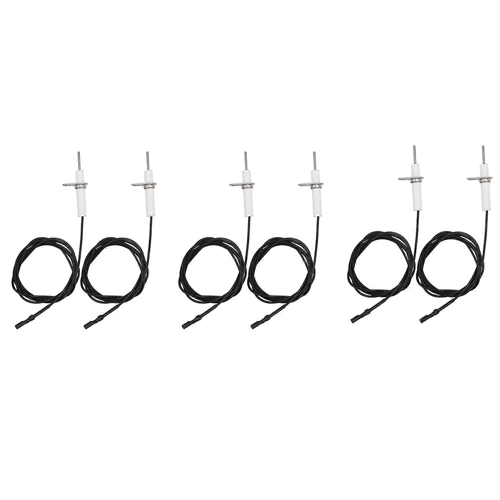 6Pc 38Inch Ignitor Wire & Ceramic Electrode Assembly,Ignition Electrode Can DIY Bending for Gas Ceramic Plug Ignition