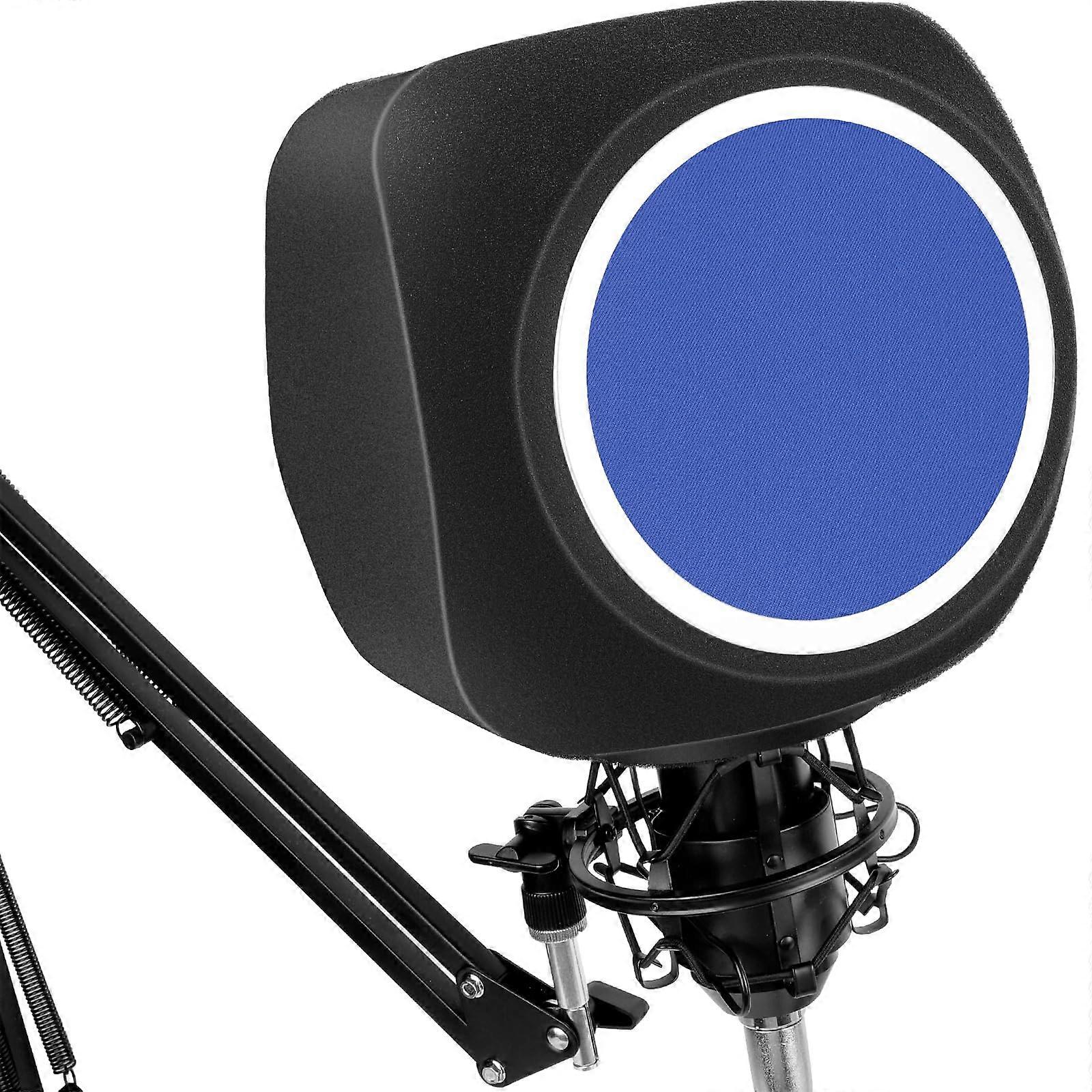 Microphone Isolation Shield with Noise Reduction Foam and DualLayer Pop Filter for Studio and Streaming
