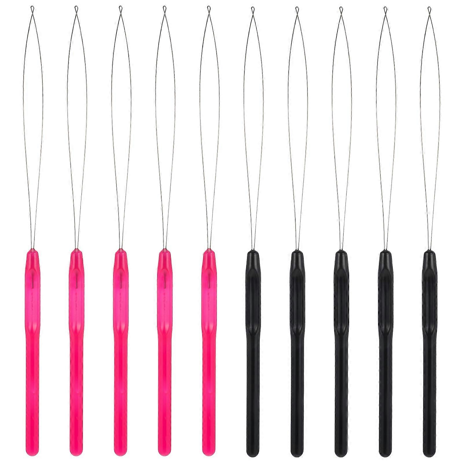 10 PCS Hair Extension Loop Tool Set for Beaded and Micro Link Extensions, Ergonomic NonSlip Grip