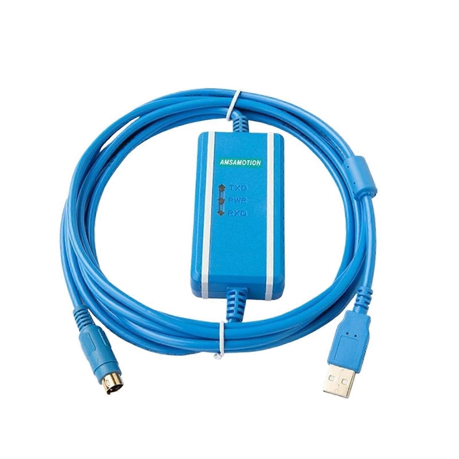USBH2U PLC Programming Cable 3m Blue for H0U H1U H2U Series Supports Multiple PLC Models