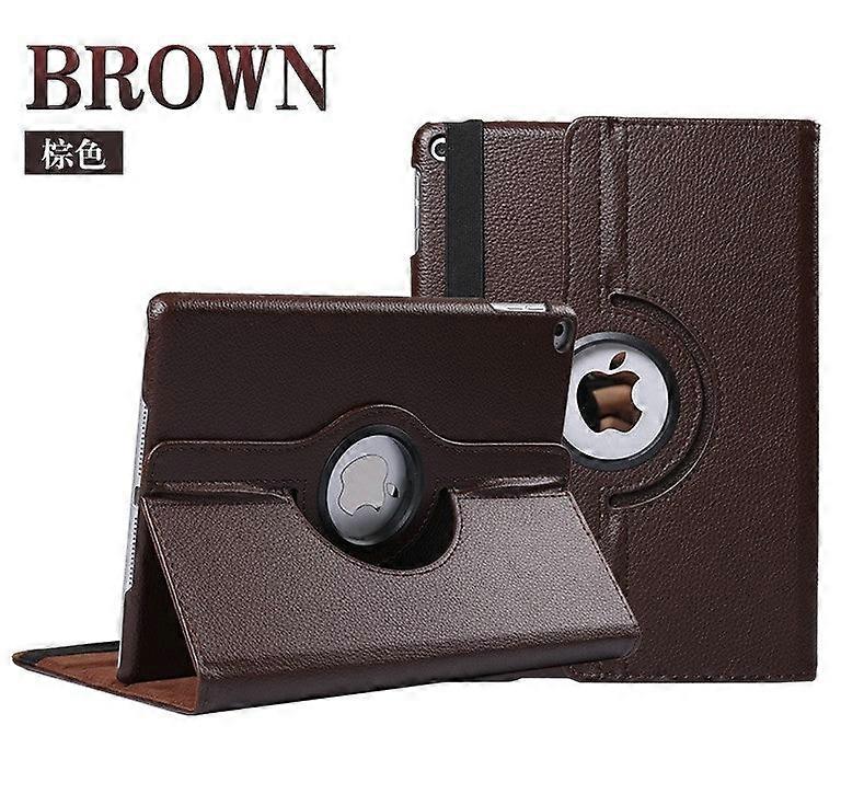 Stylish Case For Ipad Mini 1/2/3 Brown Lychee Texture Rotating Leather