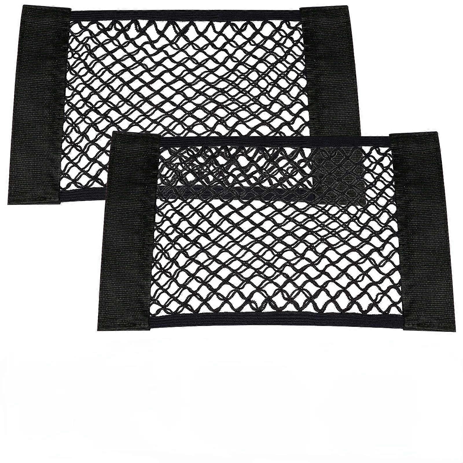 2PCS Car Trunk Storage Net with SelfAdhesive Velcro, Elastic Mesh Cargo Organizer for Ford Models