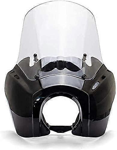 Gloss Black Motorcycle Fairing Windshield with Clear Visibility and Mounting Kit for Harley Dyna