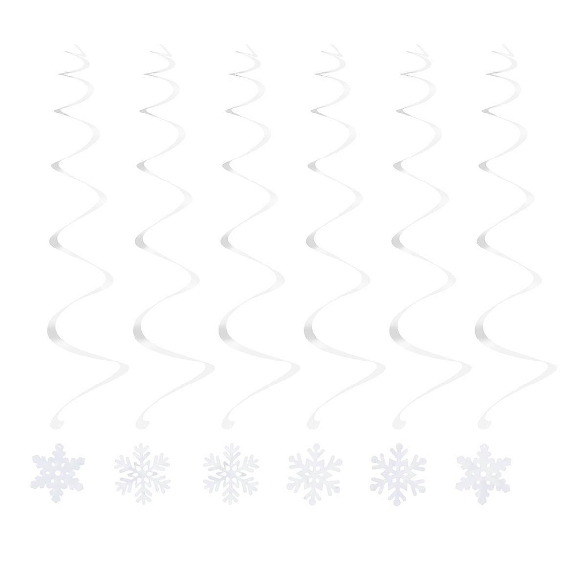 Christmas Snowflake Dangling Swirls Decorations for Festive 6Pcs