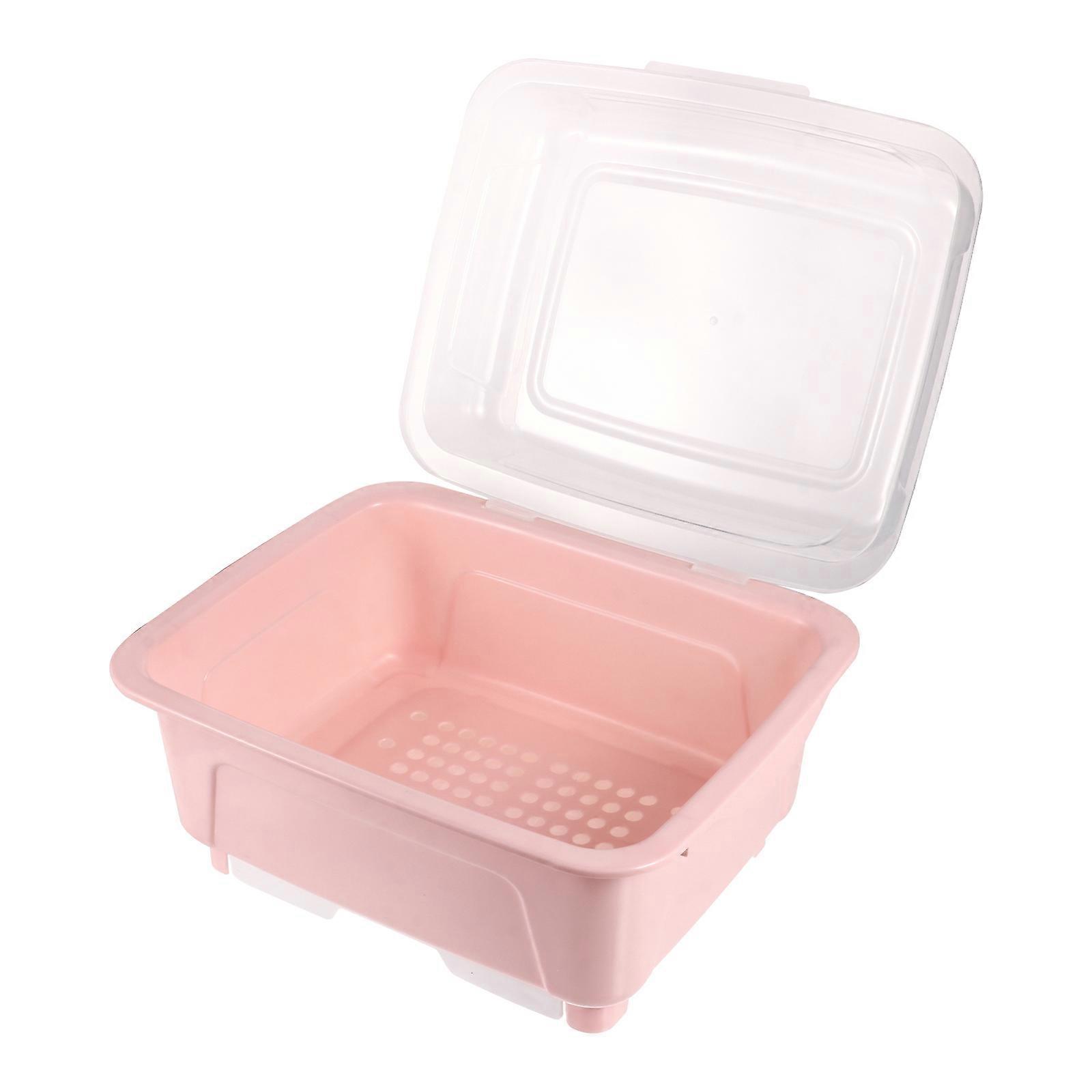 Pink Tableware Box for Kitchen Cutlery Draining Box
