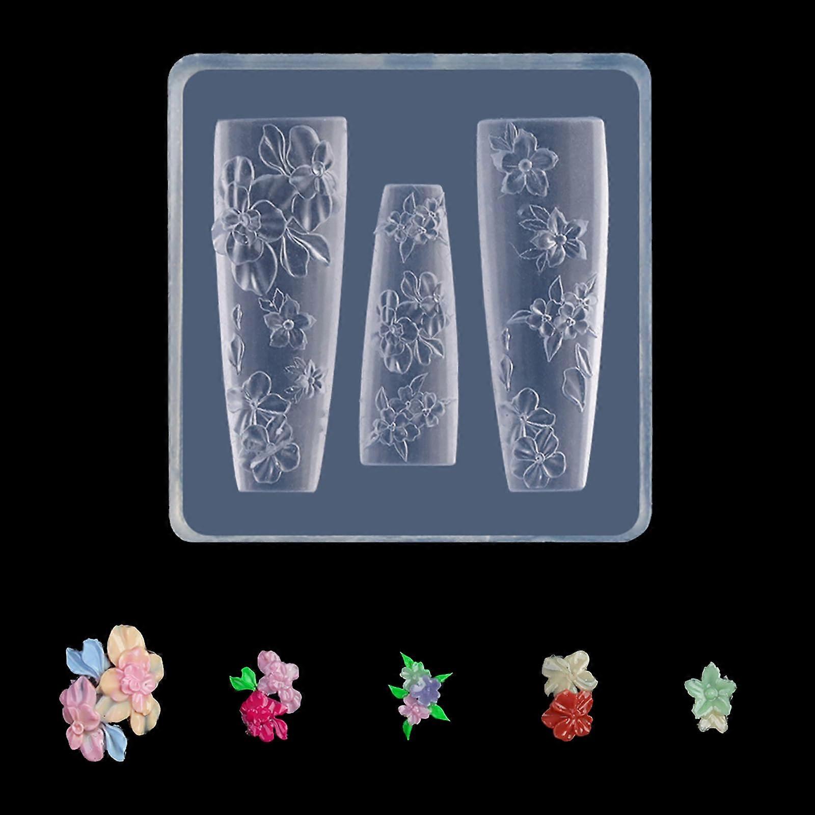 Nail Art Silicone Mold with Precise Embossed Patterns, Reusable Design Template for Salon Use
