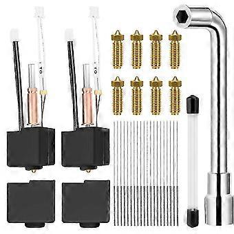 Passend für Anycubic Kobra 3 Hotend-Kit, Hotend-Kit geeignet für 3D-Drucker mit 0,4 mm Messingdüsen, Düsenschlüssel, Reinigungsnadeln