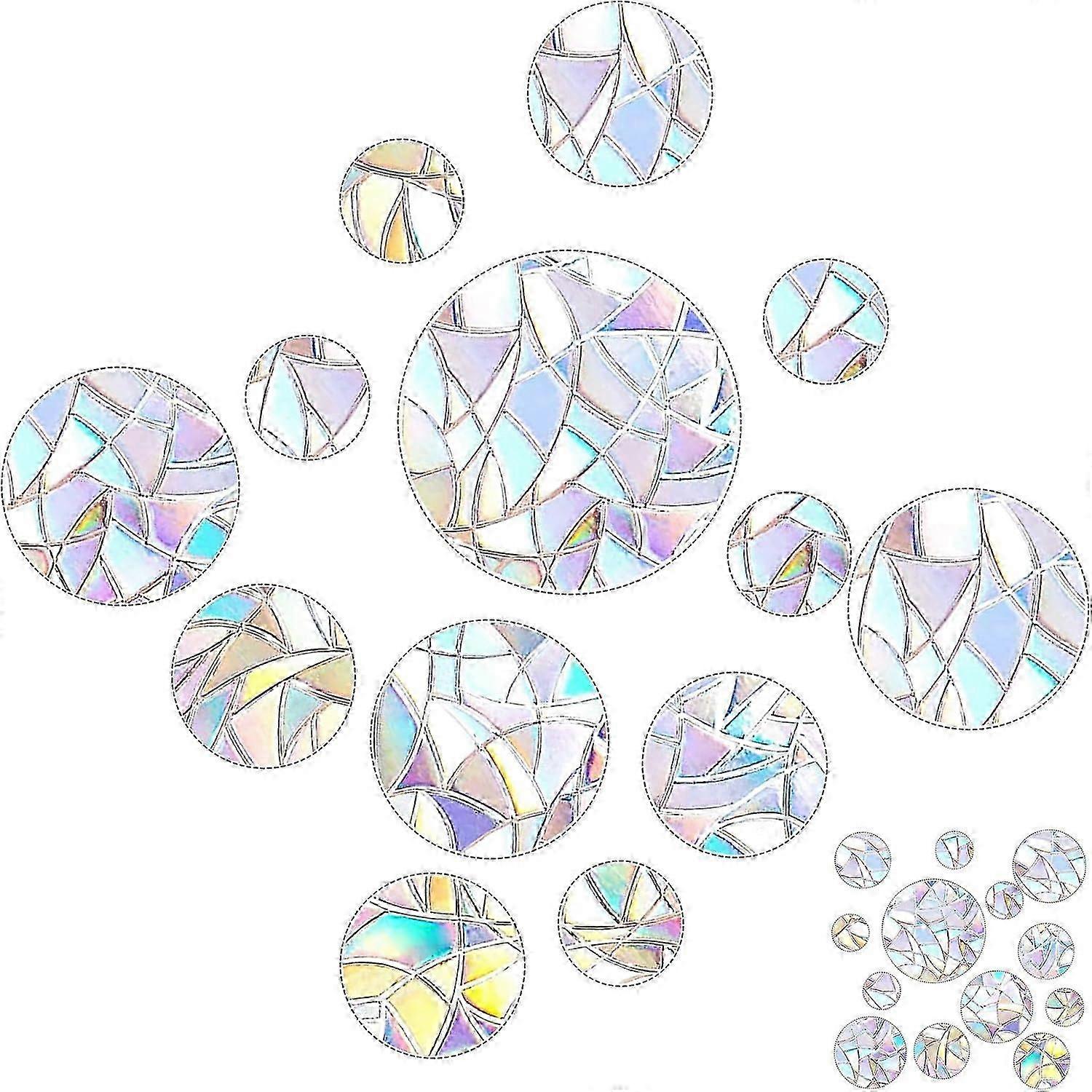 52 Prism Window Decals, Suncatcher Stickers, Bird Protection