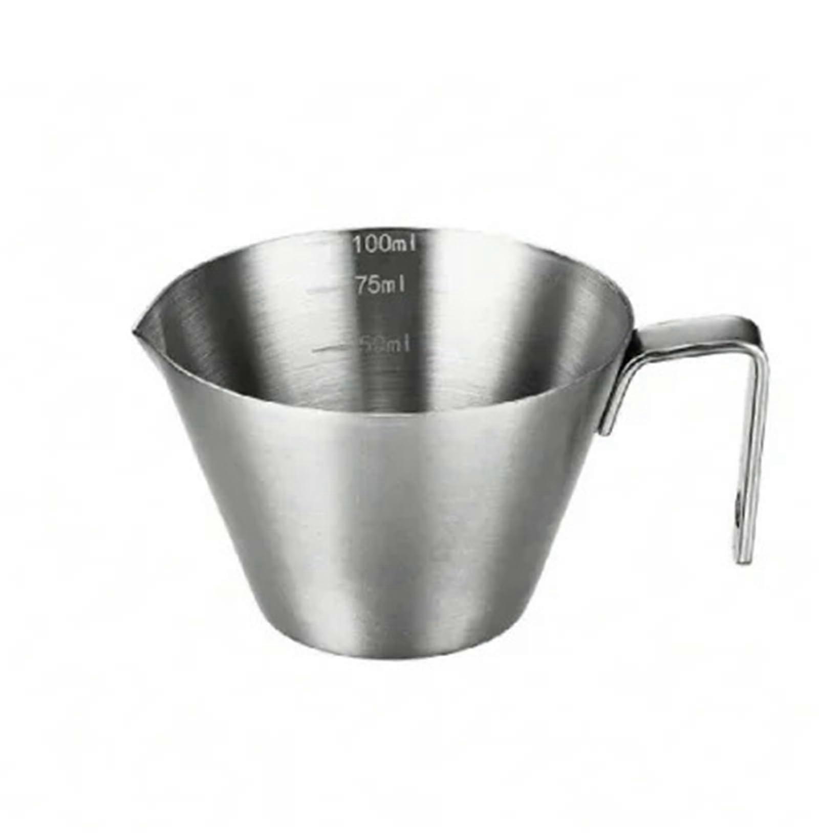 304 Stainless Steel Espresso Measuring Cup 100ml with Handle for Precise Coffee Shots