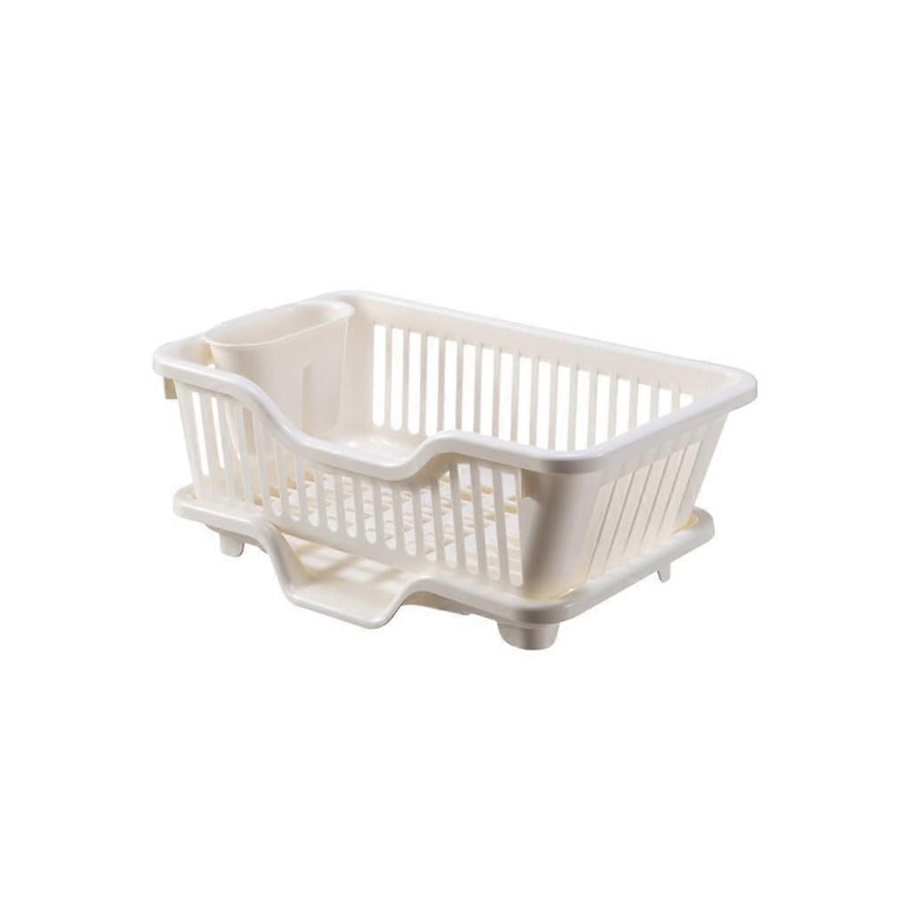 Plastic Dish Drying Rack with Tray, Ventilated Countertop Kitchen Storage Organizer for Dishes