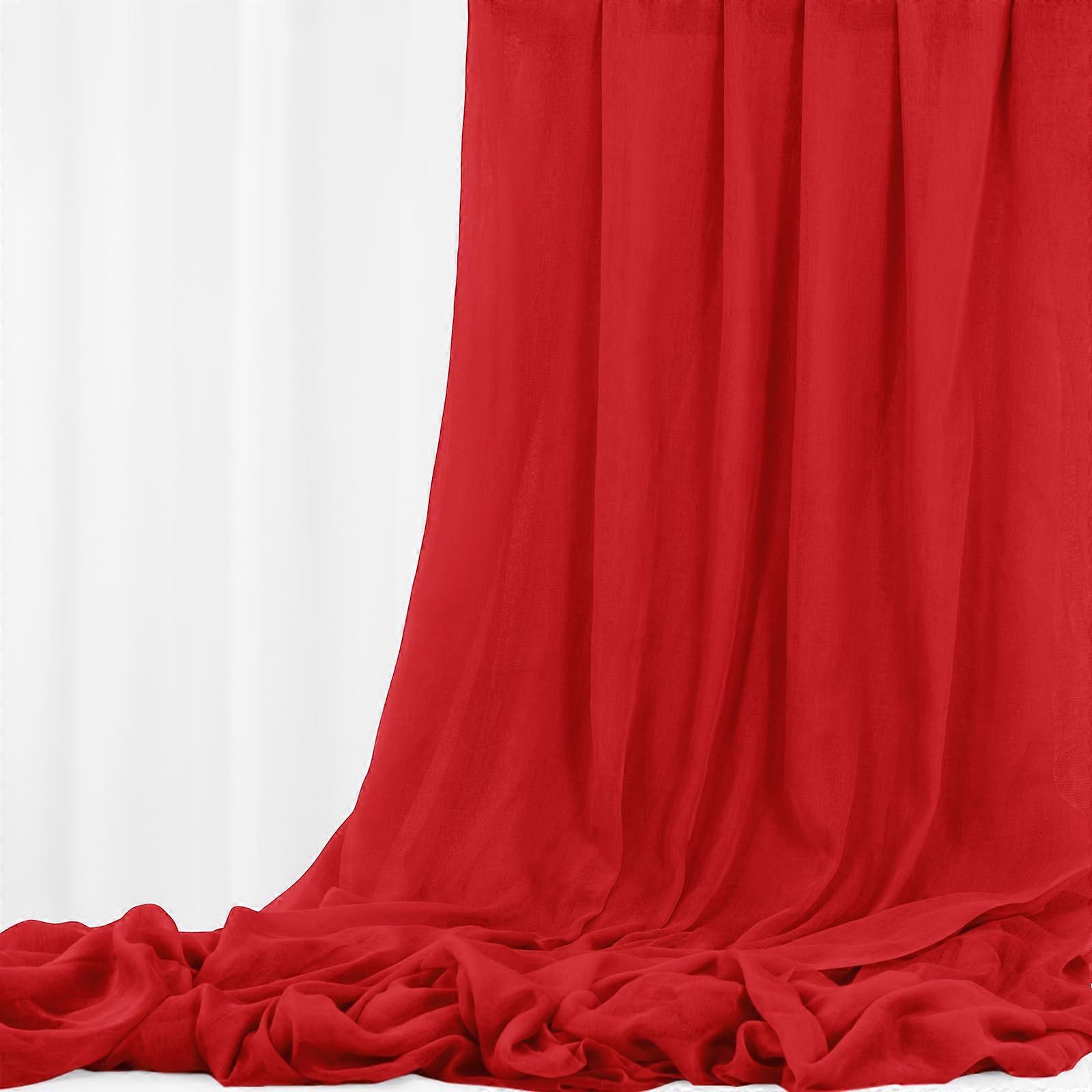 Red Cheesecloth Table Runner 30Ft Soft Cotton for Rustic Wedding Arch Draping and Decorations