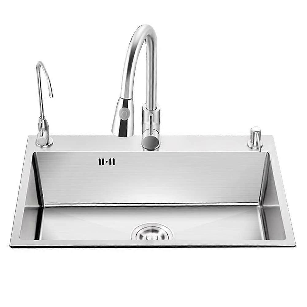 Stainless Steel Single Bowl Kitchen Sink 20cm Deep Undermount AntiScratch Easy Clean Design