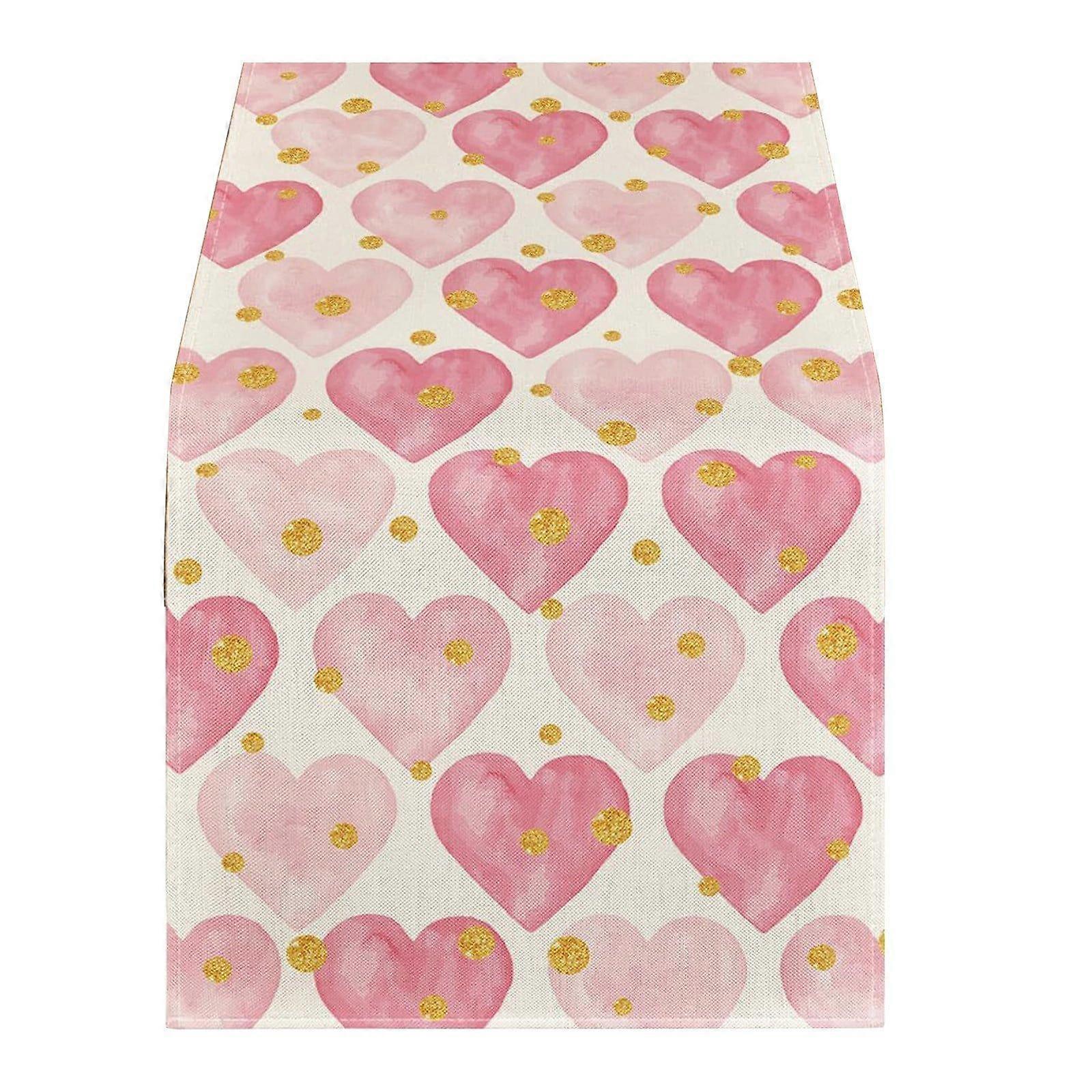 Valentine's Day Table Runner Kitchen Dining Table Decoration for Indoor Home