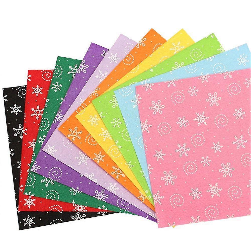 10Pcs Snow Pattern Handcraft Non woven Fabric Craft Square Sheet  Material