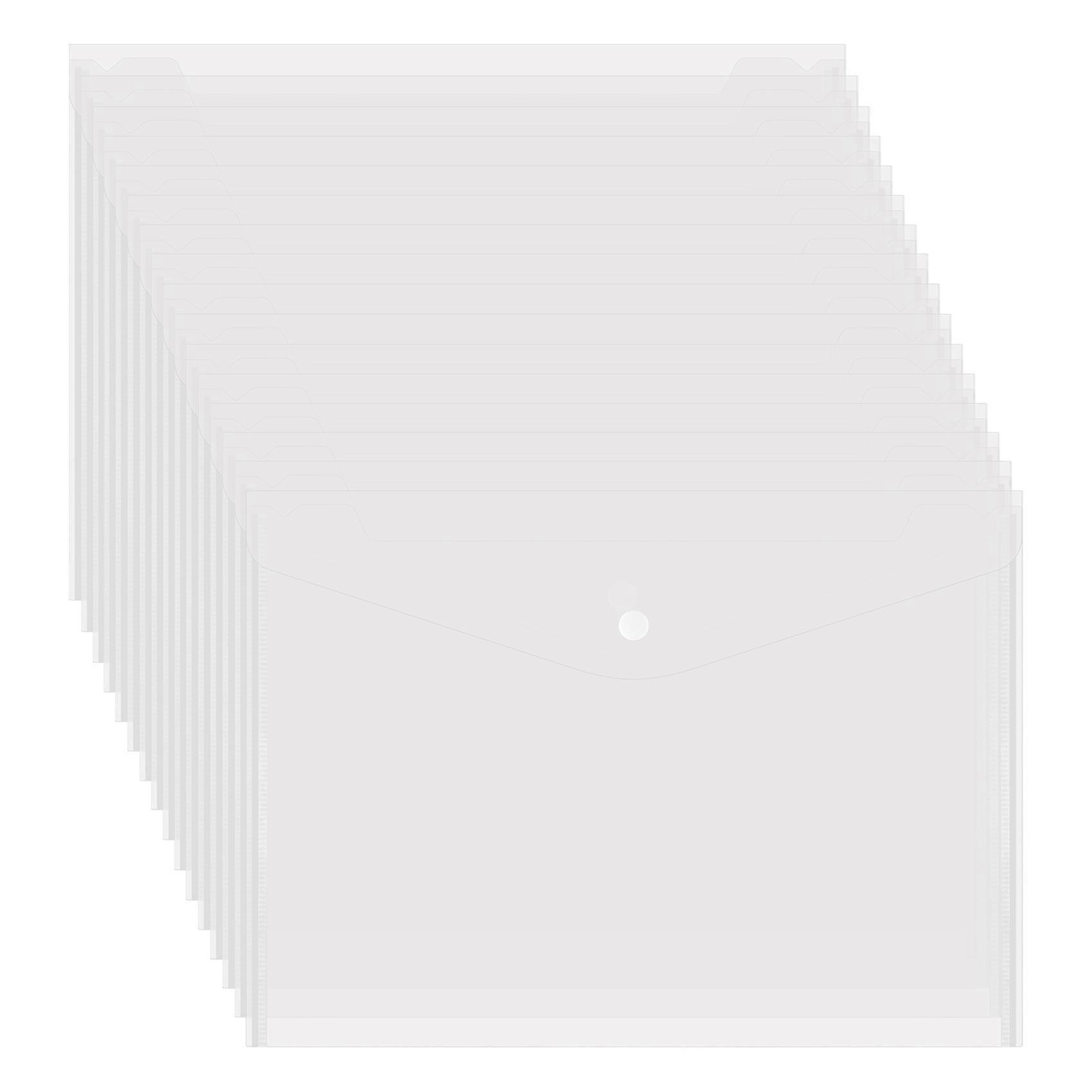100PCS A4 Folder Bag Transparent Plastic Water Resistant File Holder