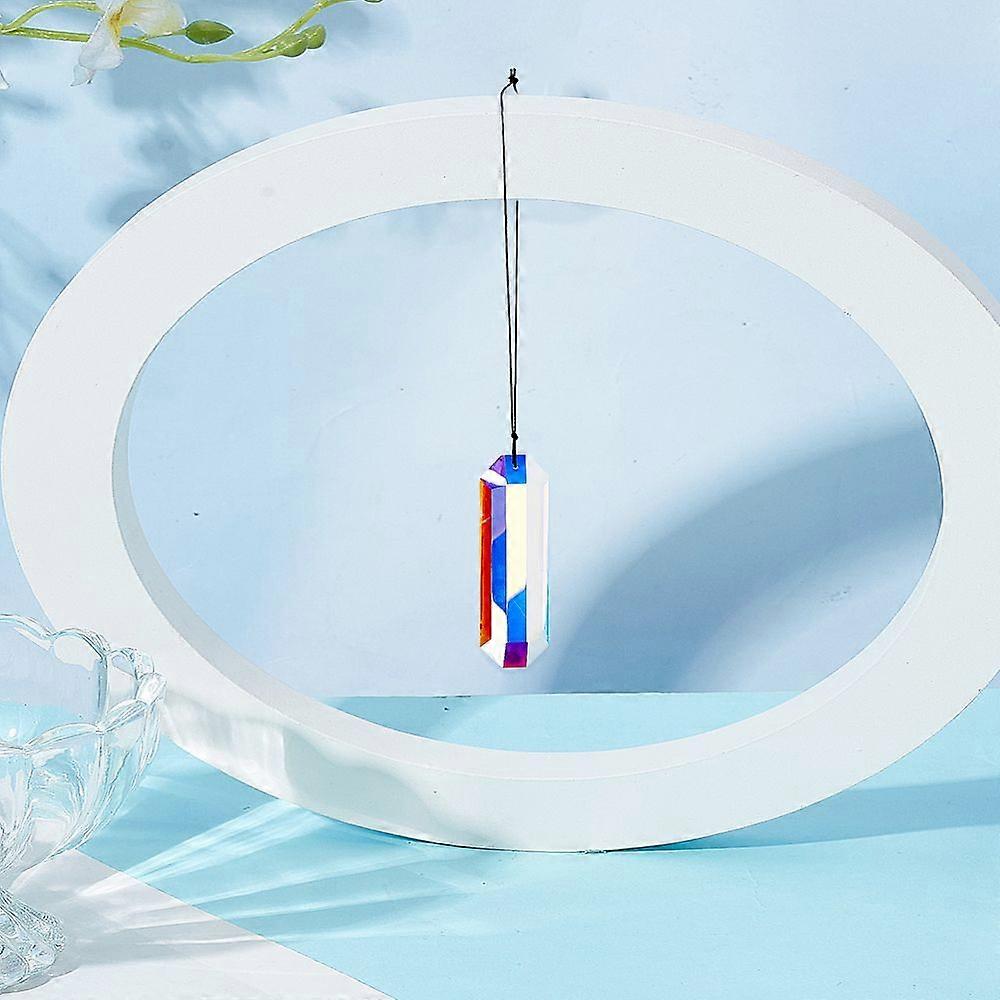 Glass Hanging Ornaments Octagon Clear AB 323mm