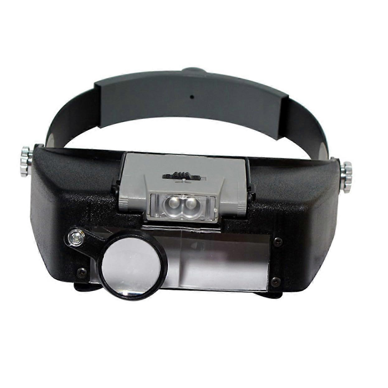Head Mounted Magnifier with LED Light, Adjustable Headband, ScratchResistant Lens for Watch