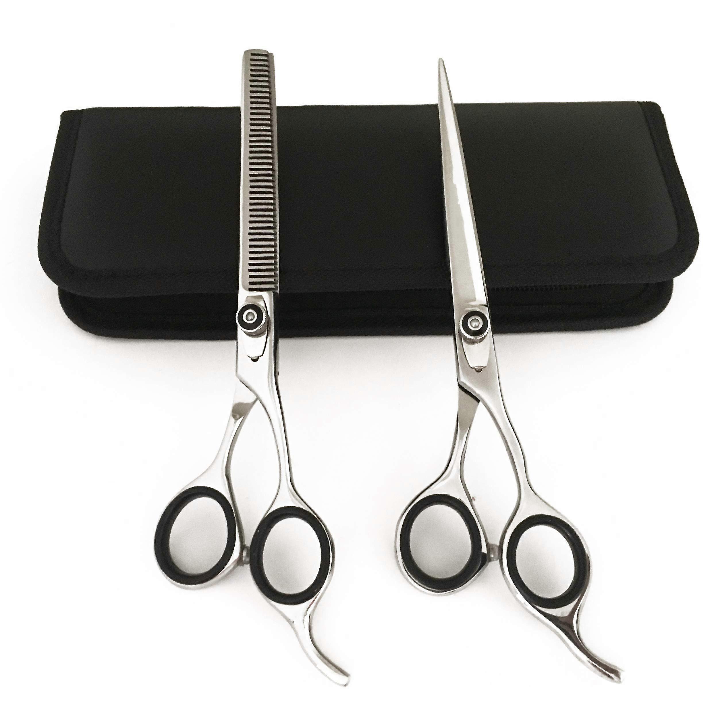 Tesoura profissional japonesa de aço para corte de cabelo de 7,5 polegadas com lâmina afiada e estojo.