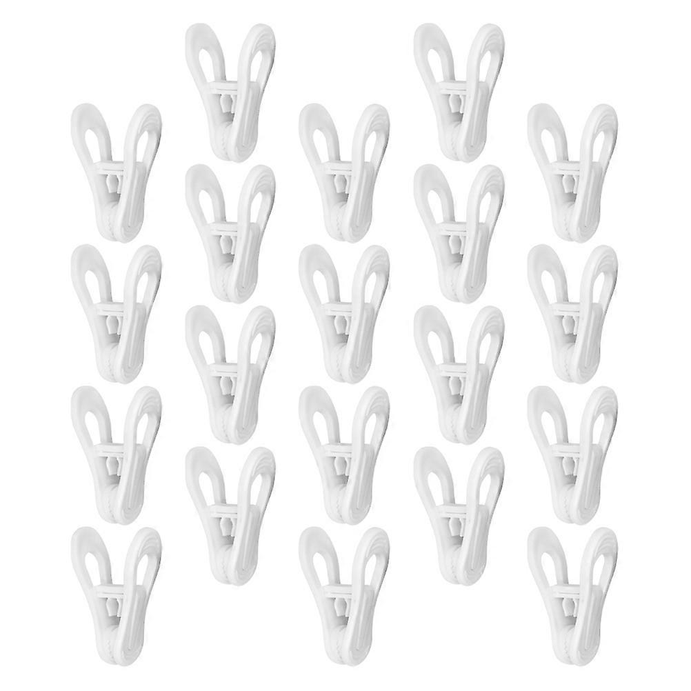 Large White Plastic Clothes Clips for Holding Clothes with 30Pcs ABS Clips