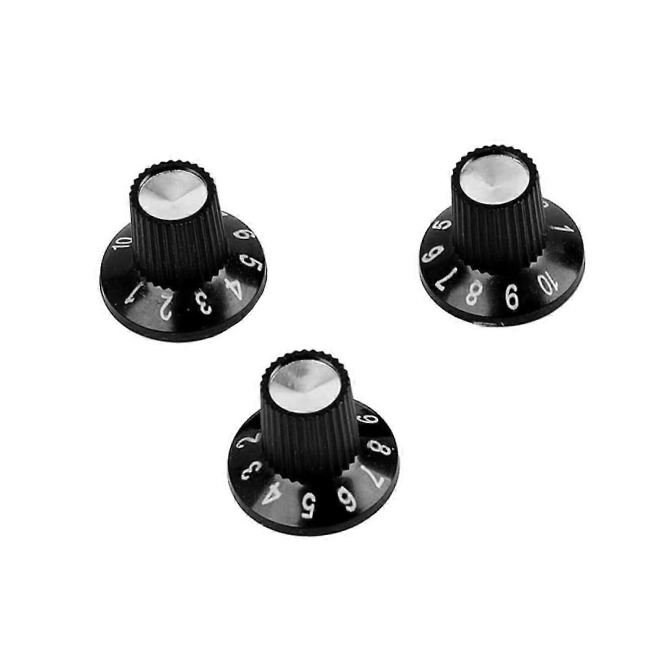 3pcs Plastic Guitar Control Knobs with Ergonomic Grip for Electric Guitar Replacement